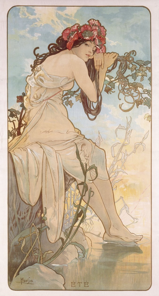 Yaz; Ete, c.1896 by Alphonse Mucha