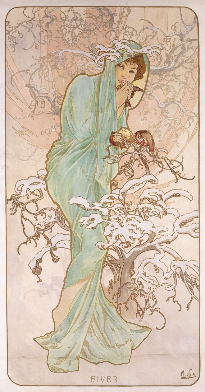 Kış mevsimi; Hiver, c.1896 by Alphonse Mucha