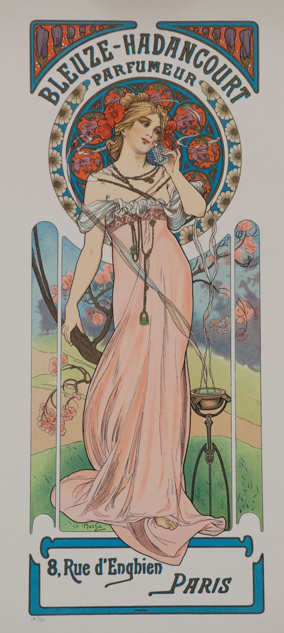 Bleuze - Hadancourt Parfümeri, yaklaşık 1899. by Alphonse Mucha