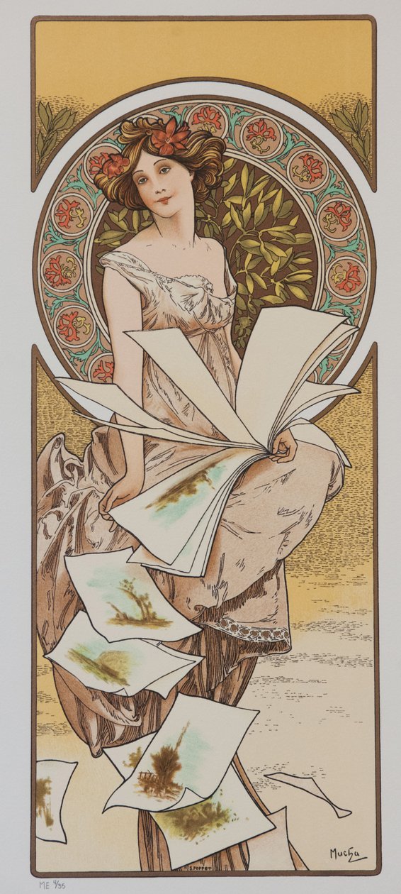 Şampanya Takvimi, yaklaşık 1897. by Alphonse Mucha