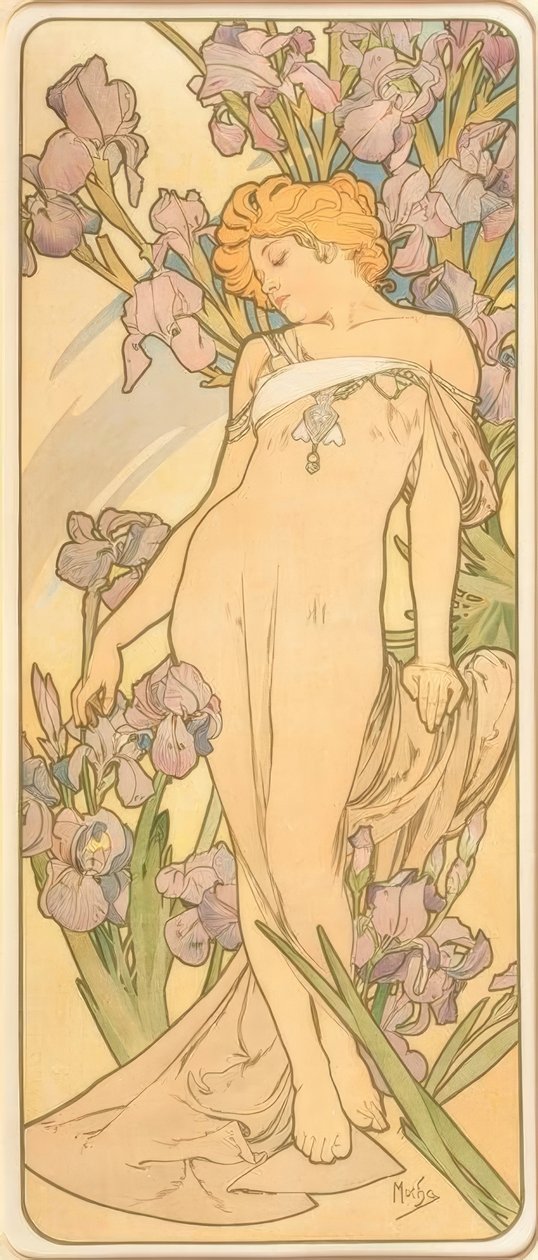Öl İris by Alphonse Mucha