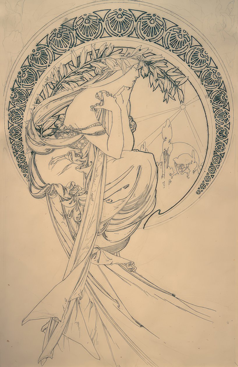 şiir (taslak) by Alphonse Mucha