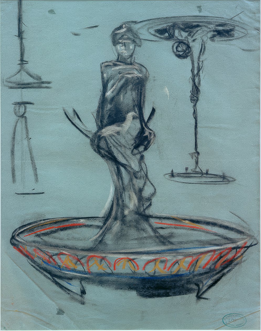 Bir çeşme ve eskizler için tasarım by Alphonse Mucha