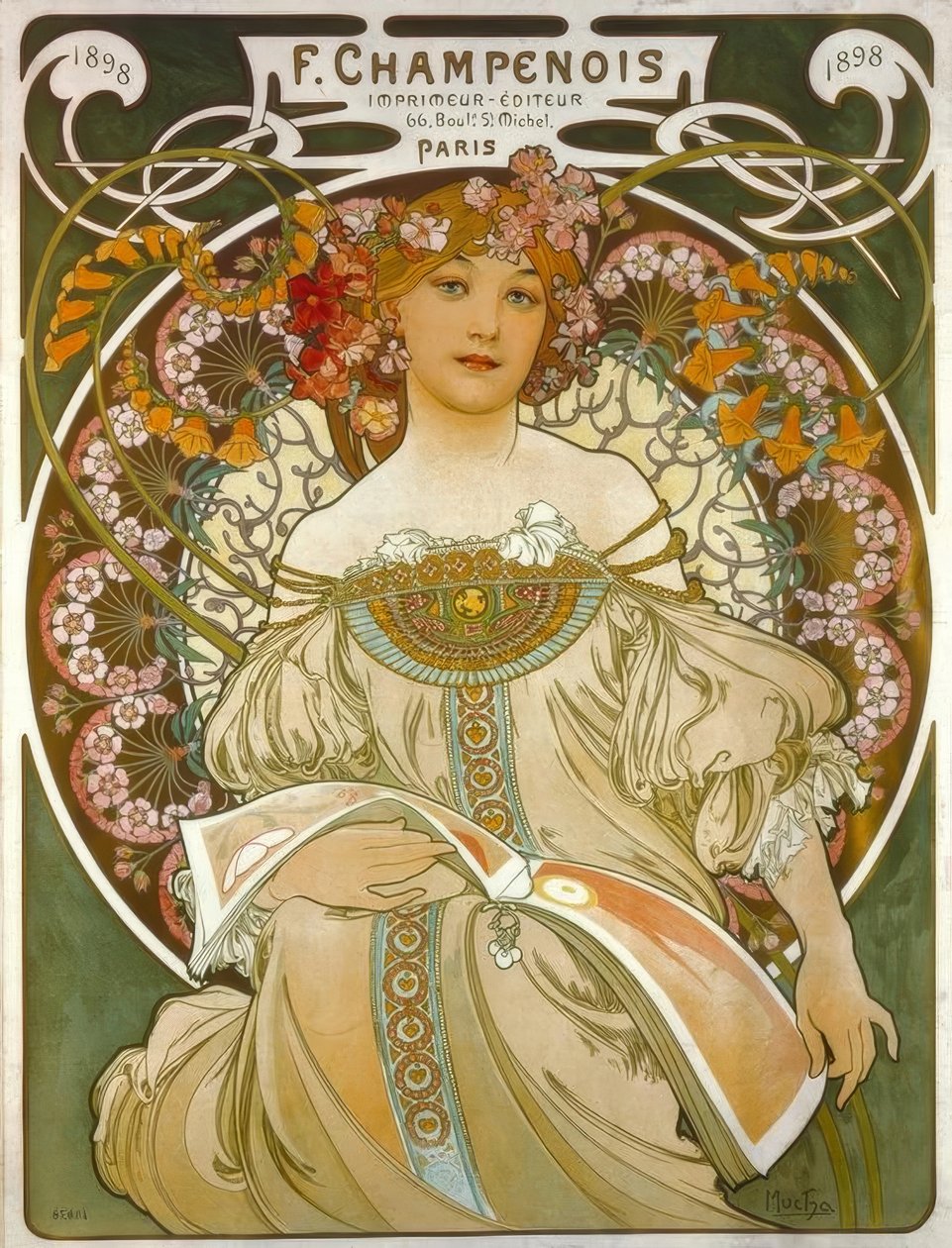 F. Champenois / Yazıcı - Yayıncı (..) by Alphonse Mucha