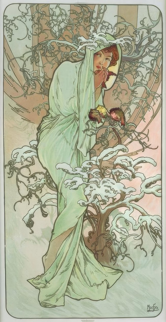Kış by Alphonse Mucha