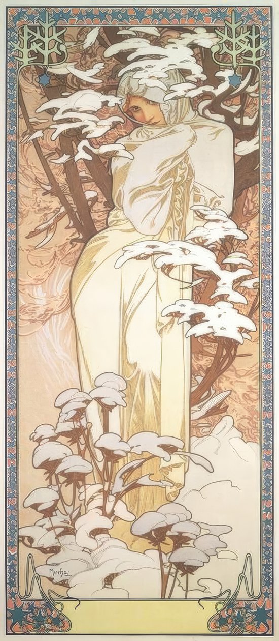 Kış by Alphonse Mucha