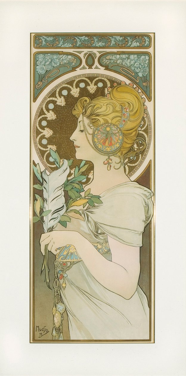 Kuş tüyü by Alphonse Mucha