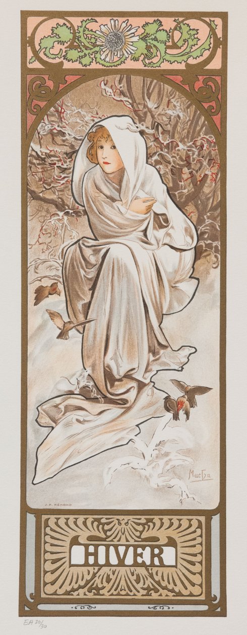 Mevsimler. Kış, 1897. by Alphonse Mucha