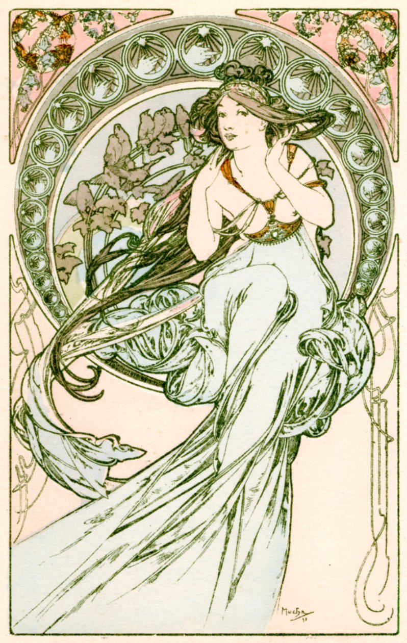 'Müzik', 1900 by Alphonse Mucha