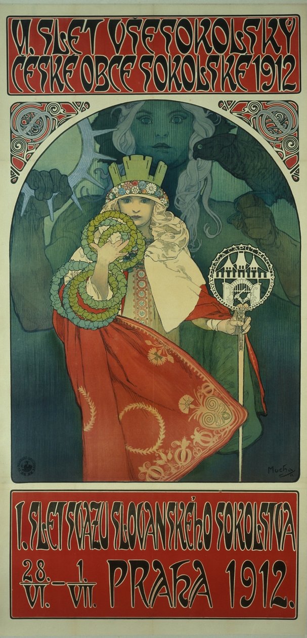 Sokol Festivali Afiş by Alphonse Mucha