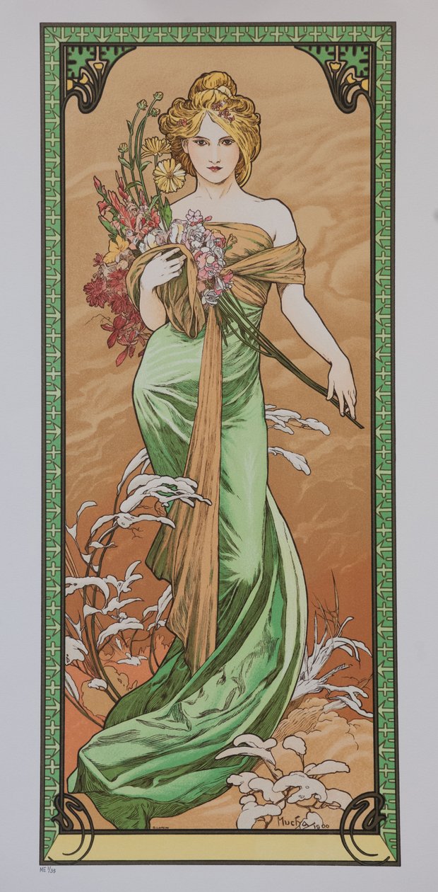 Les Saisons Serisinden Bahar, 1900. by Alphonse Mucha