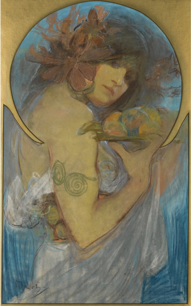 Poster Meyve Çalışması by Alphonse Mucha