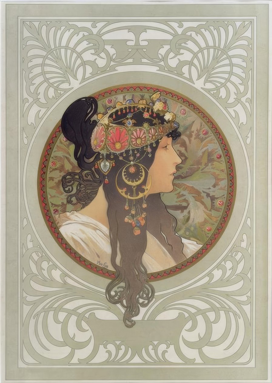 Bizans başı: Esmer by Alphonse Mucha