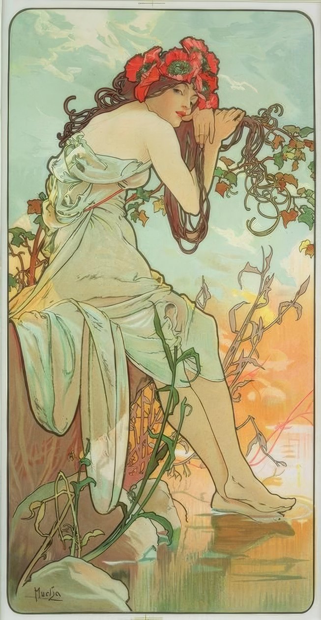 Yaz mevsimi by Alphonse Mucha