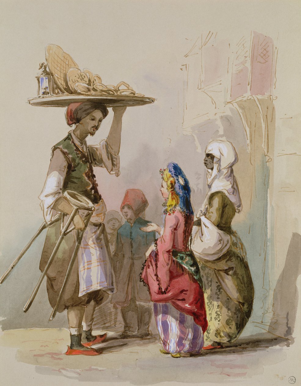 Bir çömlek satıcısı, c.1855 by Amadeo Preziosi