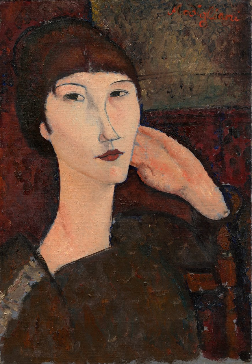 Adrienne Kaküllü Kadın, 1917. by Amedeo Modigliani