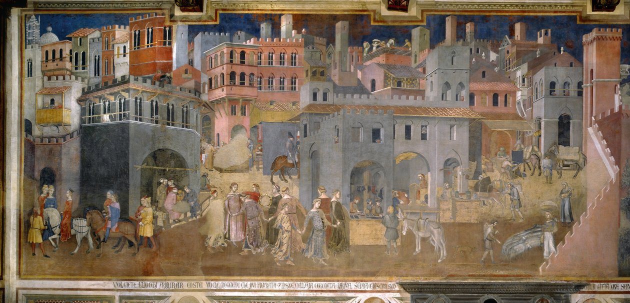 İyi yönetimin şehirlerdeki etkileri by Ambrogio Lorenzetti