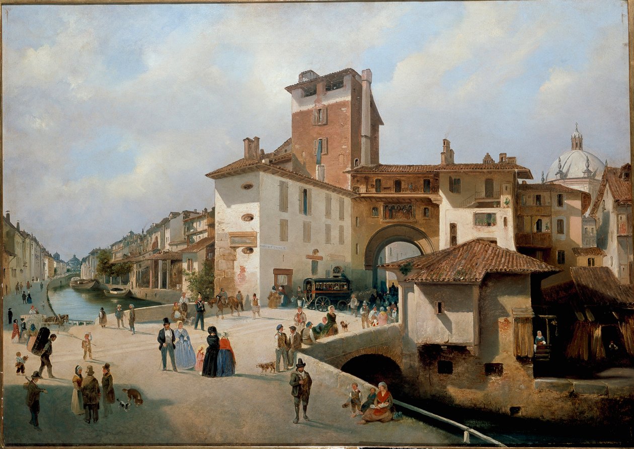 Ticinese kapısının görünümü, Milano (resim by Ambrogio Fermini