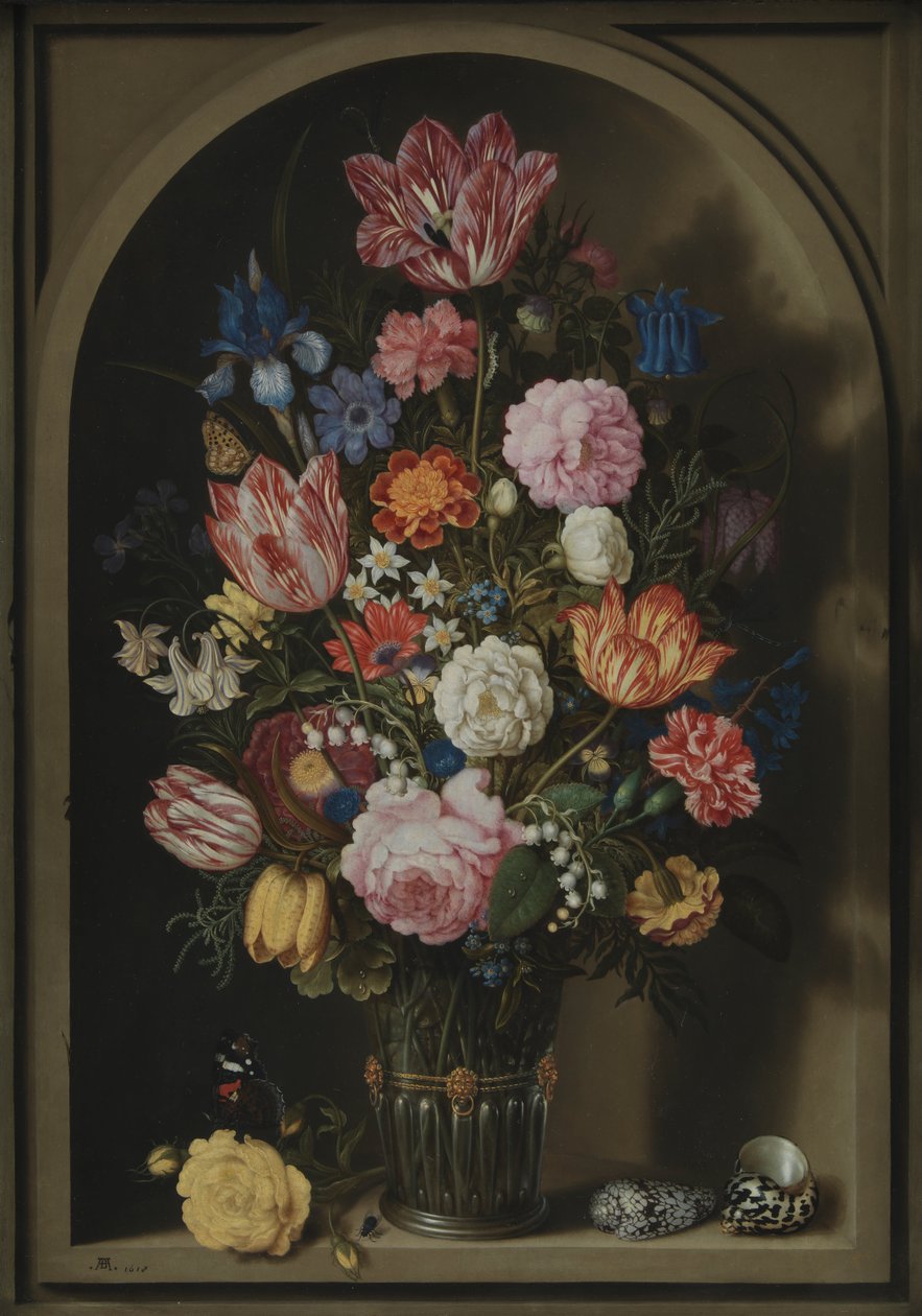Taş Bir Niş İçinde Çiçek Buketi by Ambrosius the Elder Bosschaert