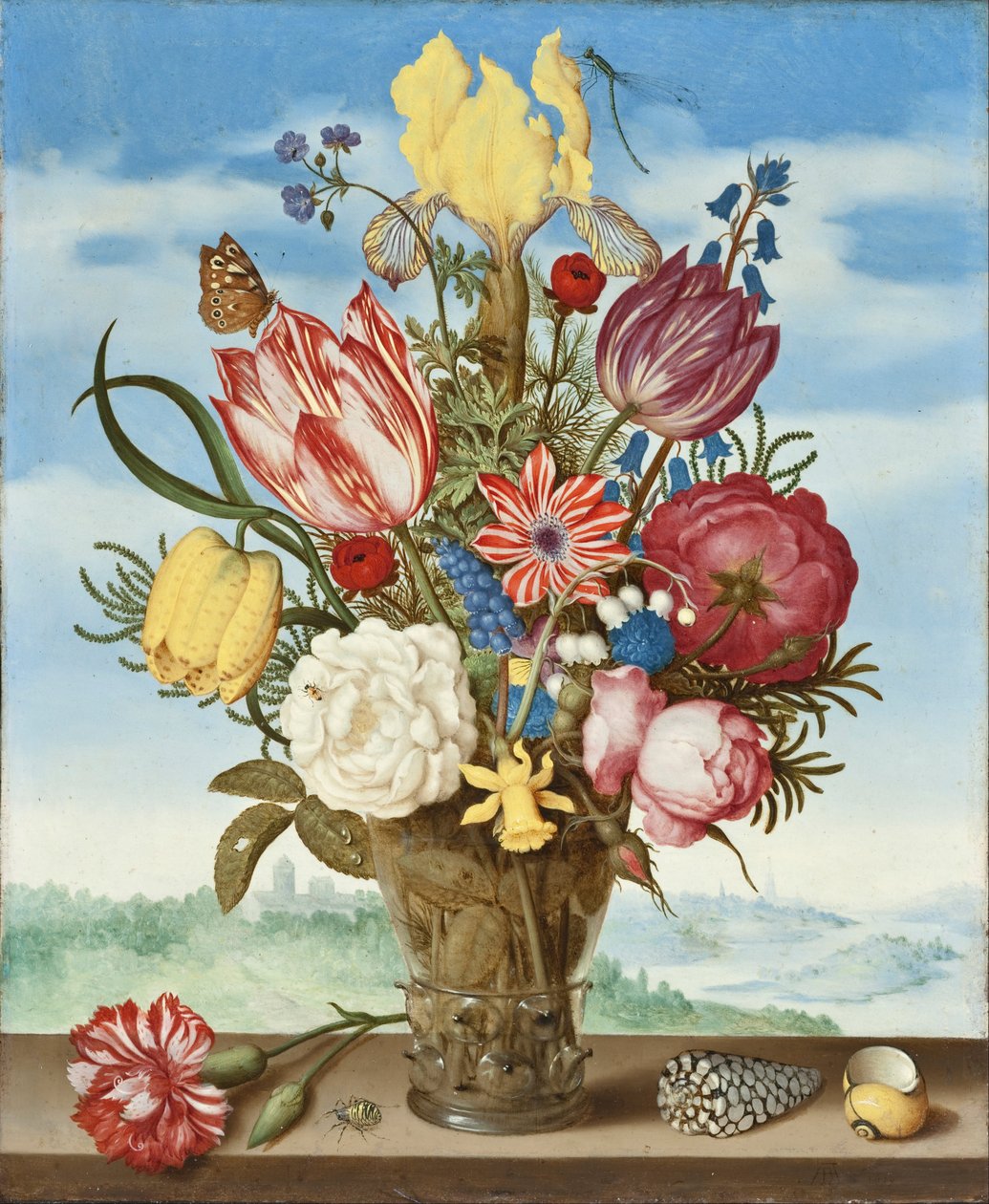Bir Çıkıntıda Çiçek Buketi by Ambrosius the Elder Bosschaert