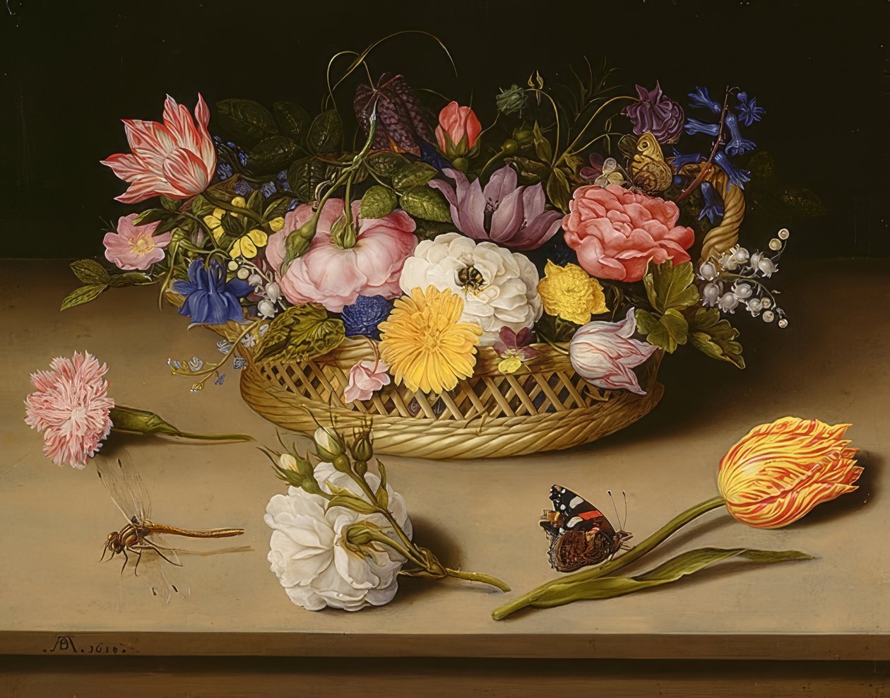 Çiçeklerle natürmort. 1614 by Ambrosius the Elder Bosschaert