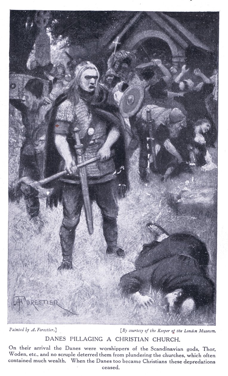 Danimarkalılar bir Hıristiyan kilisesini yağmalıyor, 1920'ler by Amedee Forestier