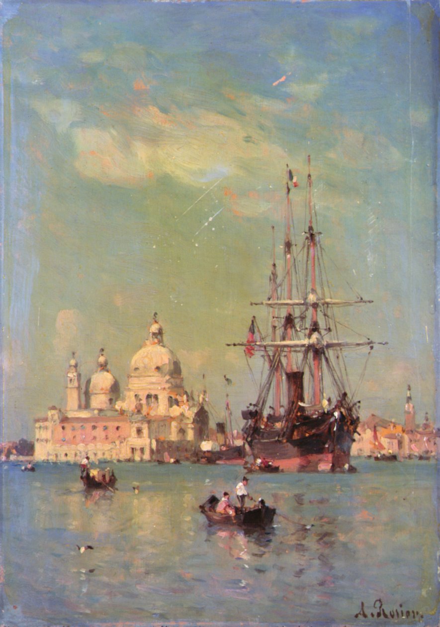 Venedik manzarası (tuval üzerine yağlı boya) by Amedee Rosier