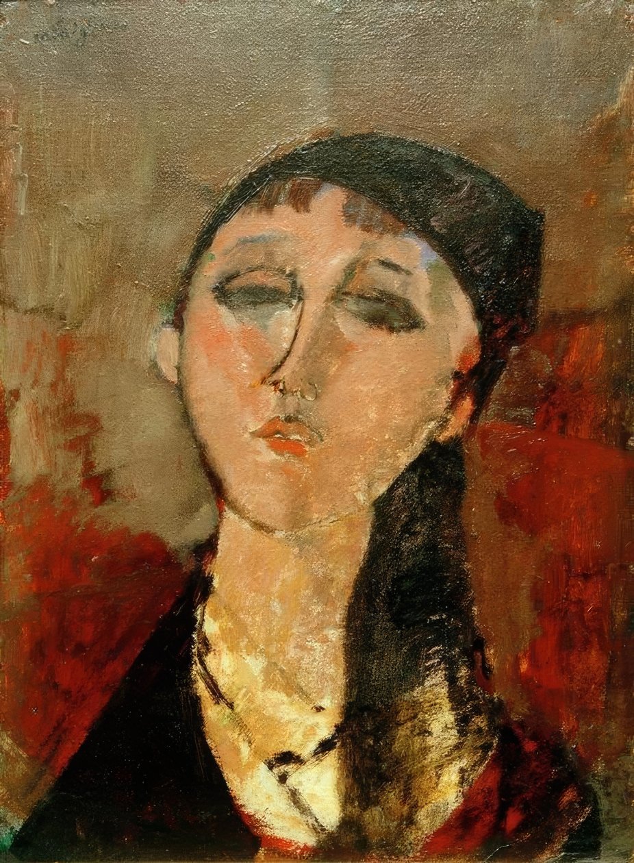 Bir kızın başı (Louise) by Amedeo Modigliani
