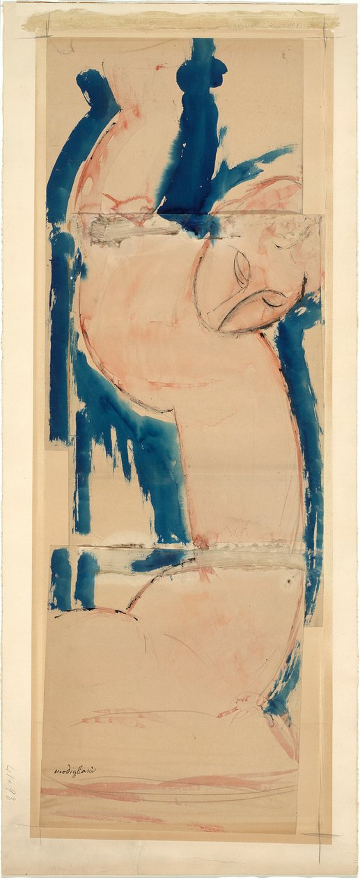 Caryatid: Gül ve Mavi by Amedeo Modigliani
