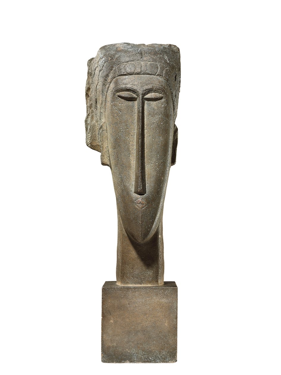 Kafa, c.1910-12 (kireçtaşı) by Amedeo Modigliani