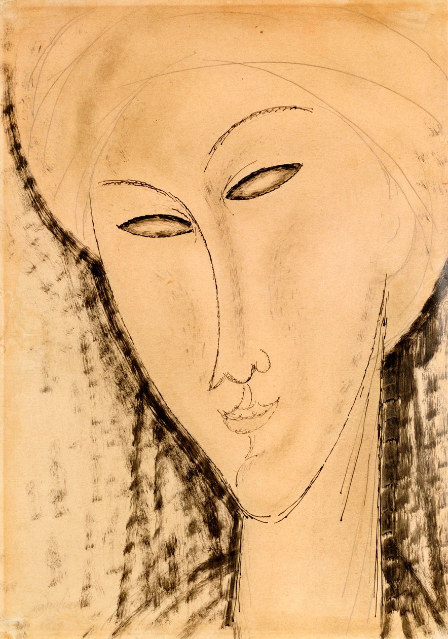 Bir Kadının Başı by Amedeo Modigliani