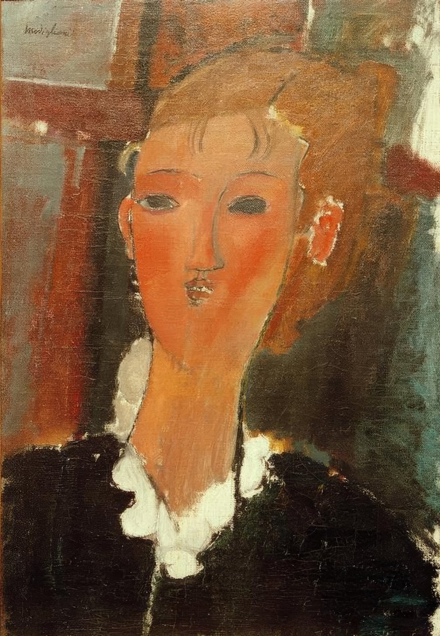 Beyaz yakalı genç kadın by Amedeo Modigliani