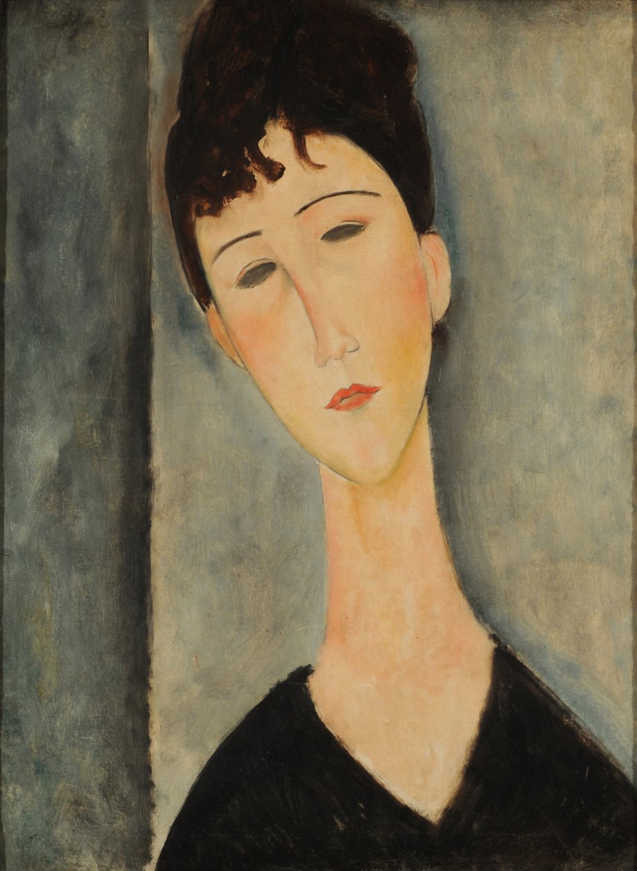 Genç Bir Kadının Portresi. by Amedeo Modigliani