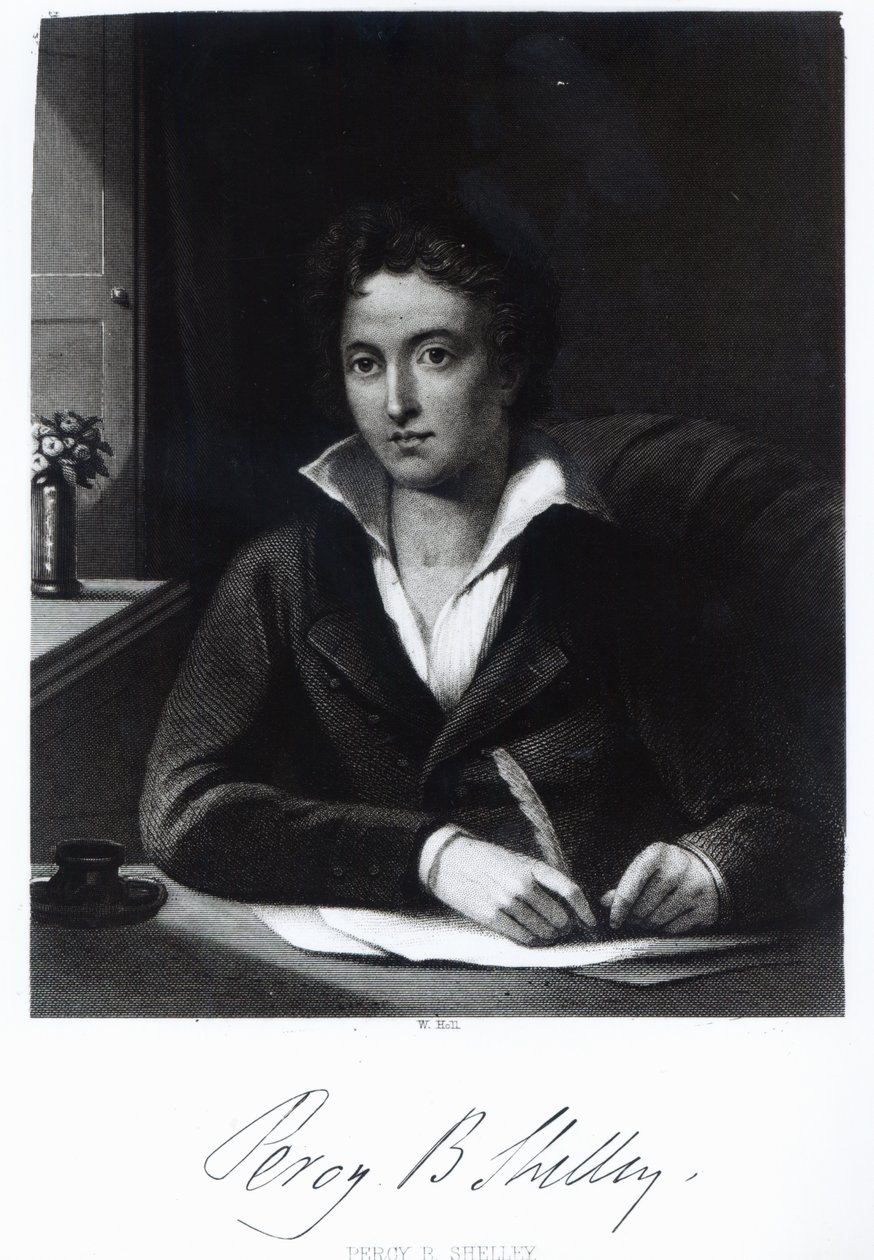 Percy Bysshe Shelley, William Holl tarafından kazınmış by Amelia Curran
