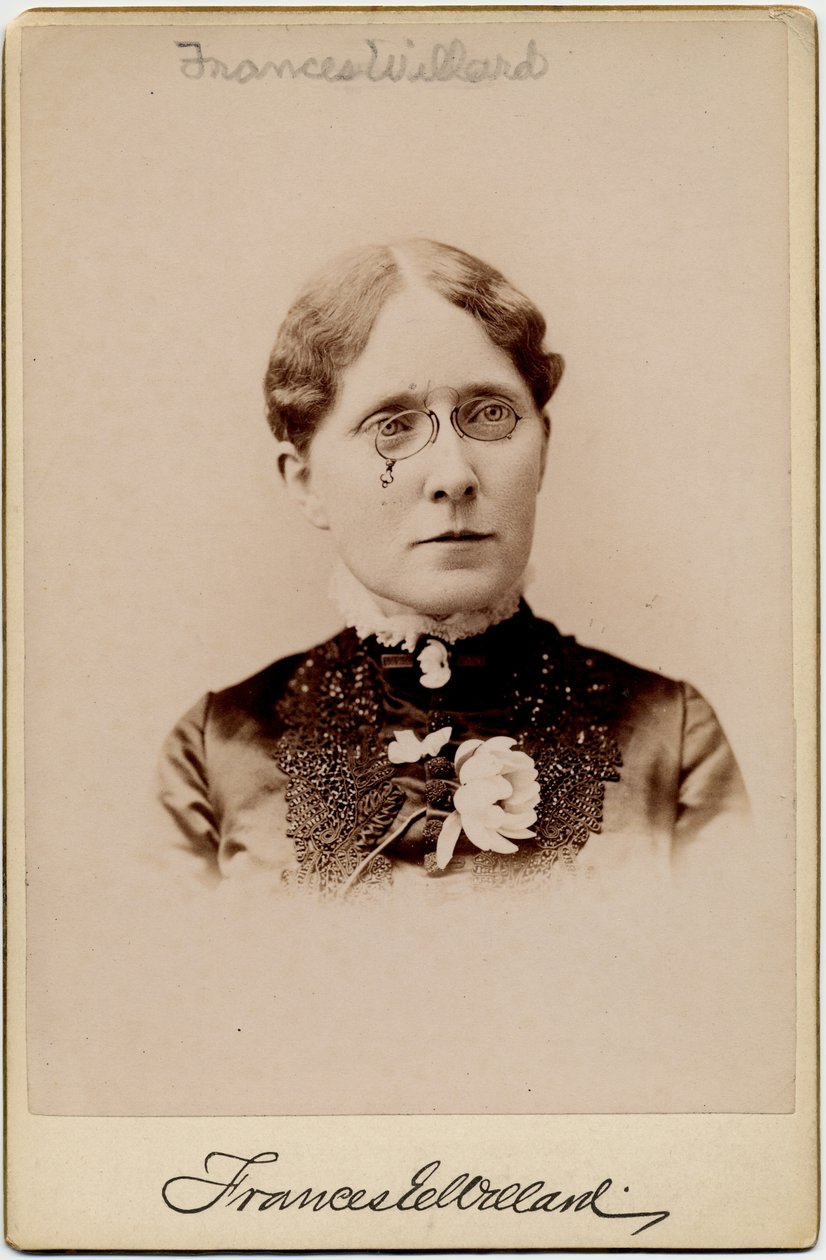 Frances Elizabeth Caroline Willard (1839-98), Amerikalı Kadınların Suffragist, Temperance kampanyacısı ve eğitimcisi (albüm fotoğrafı) by American Photographer