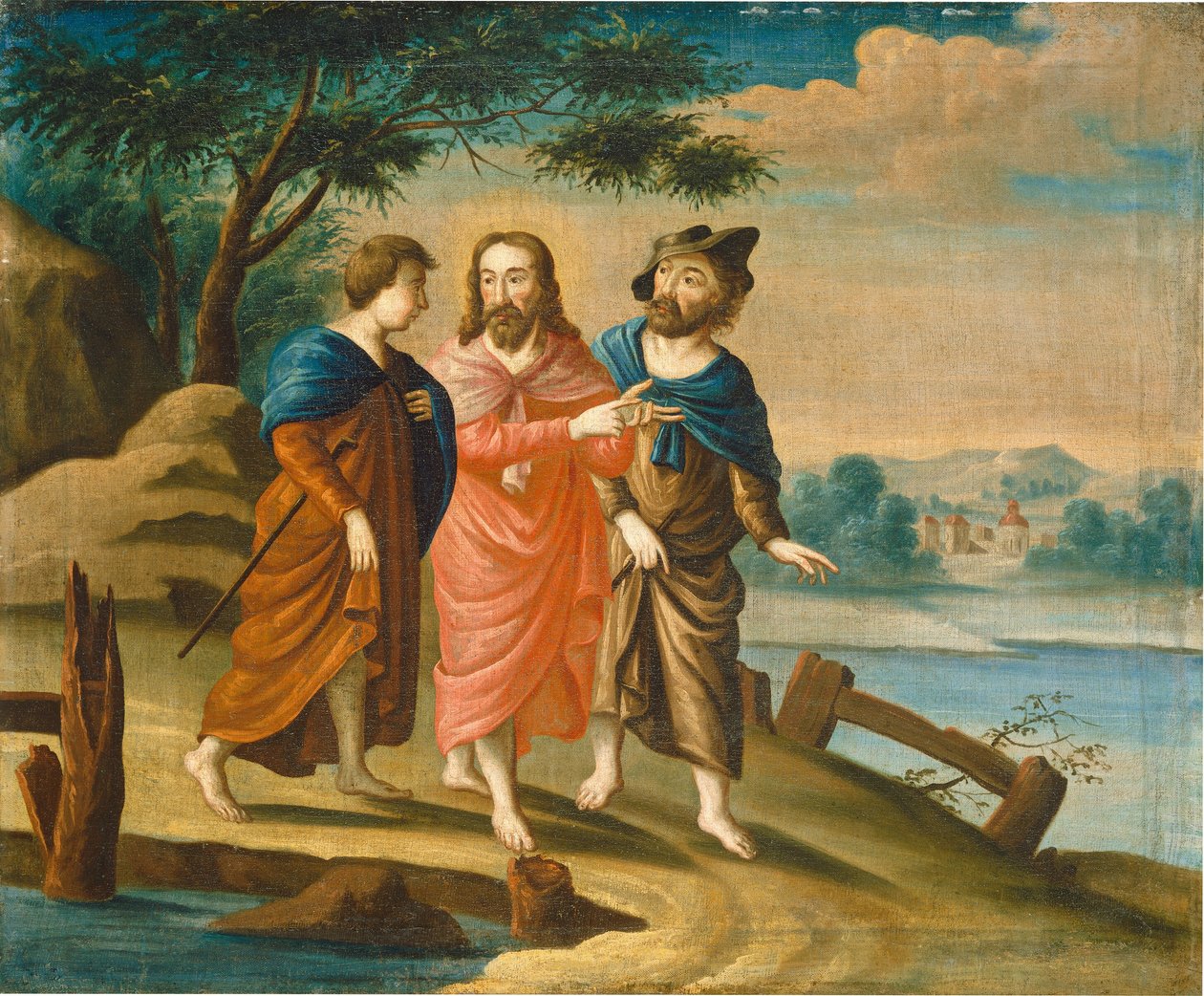 Emmaus Yolunda İsa by American 18th Century
