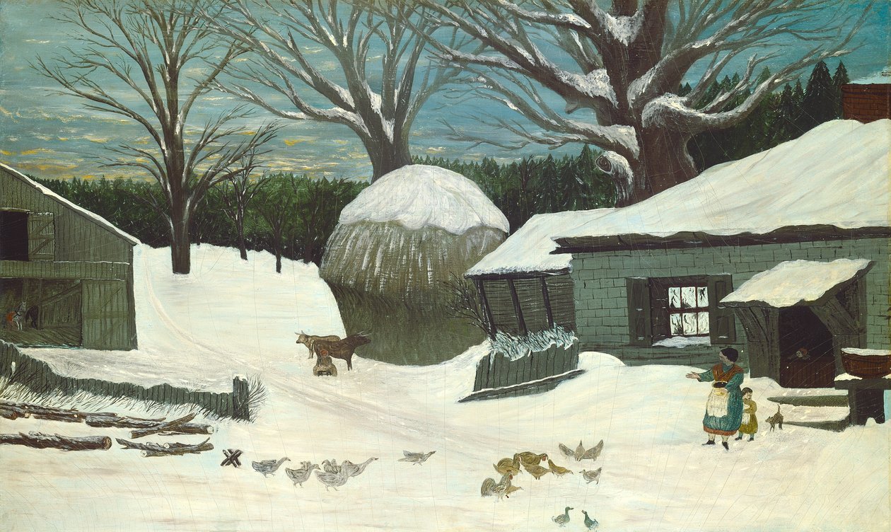 Kışın New England Çiftliği by American 19th Century