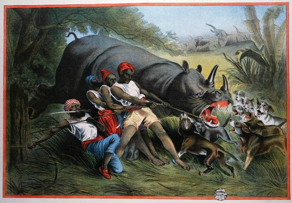 Bir Gergedan Avı (chromolitho) by American School