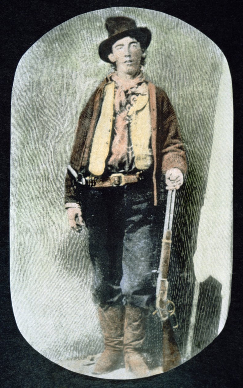 Billy the Kid (renkli gravür) by American School