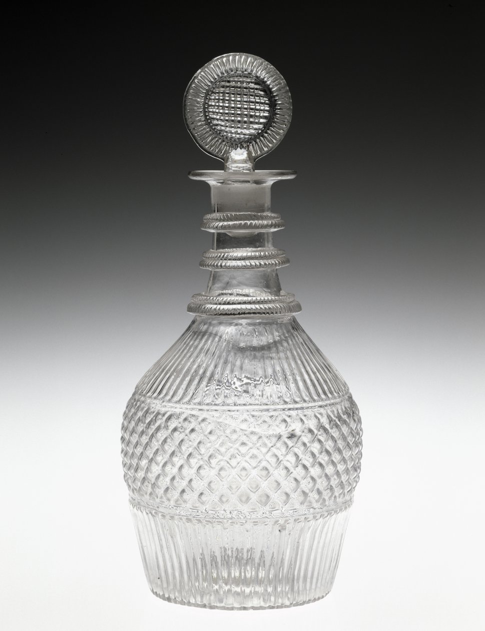 Dekantör ve Stoper, c. 1820-1840 (kurşunsuz cam) by American School