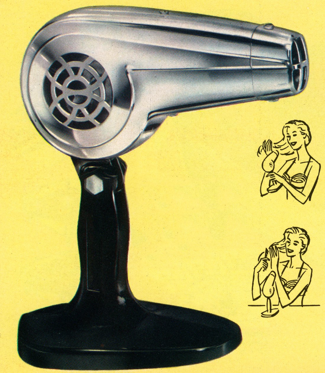 Retro Krom Saç Kurutma Makinesi by American School