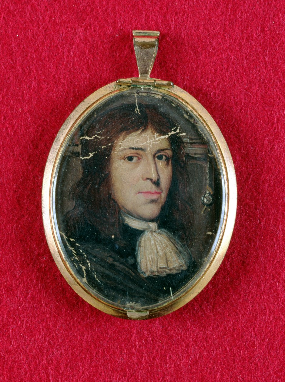 Samuel Parris, c.1685 (kart üzerinde yağlı boya) by American School