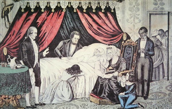 George Washington'un ölümü by American School