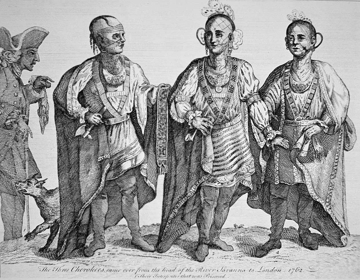 Üç Amerikan Cherokee Şefi by American School