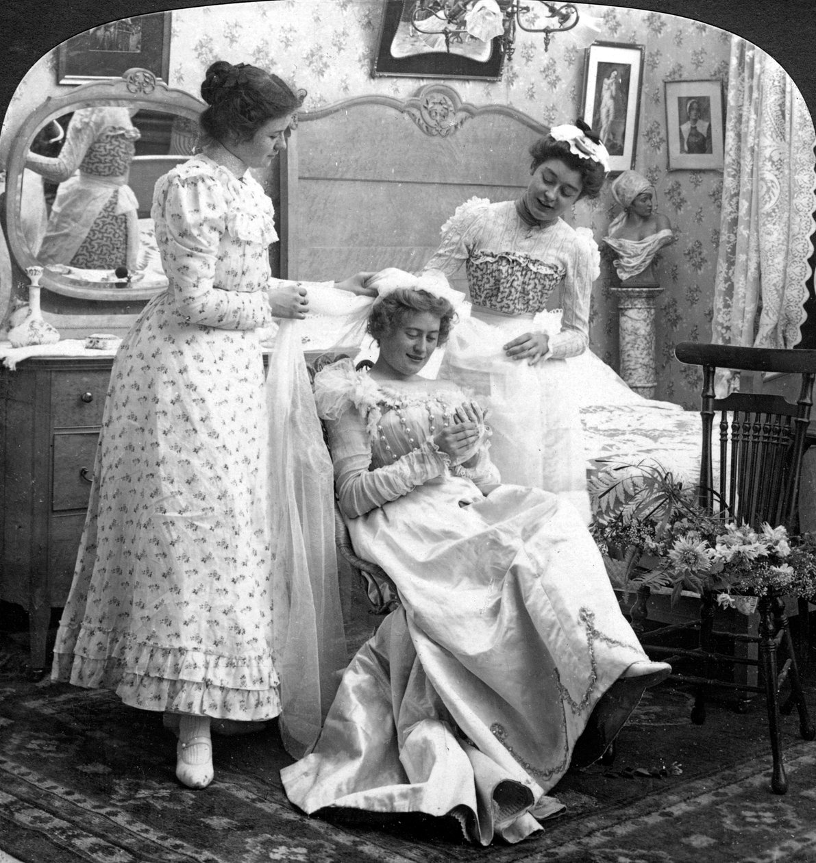 Gelin Duvağının Yerleştirilmesi. by American Stereoscopic Company