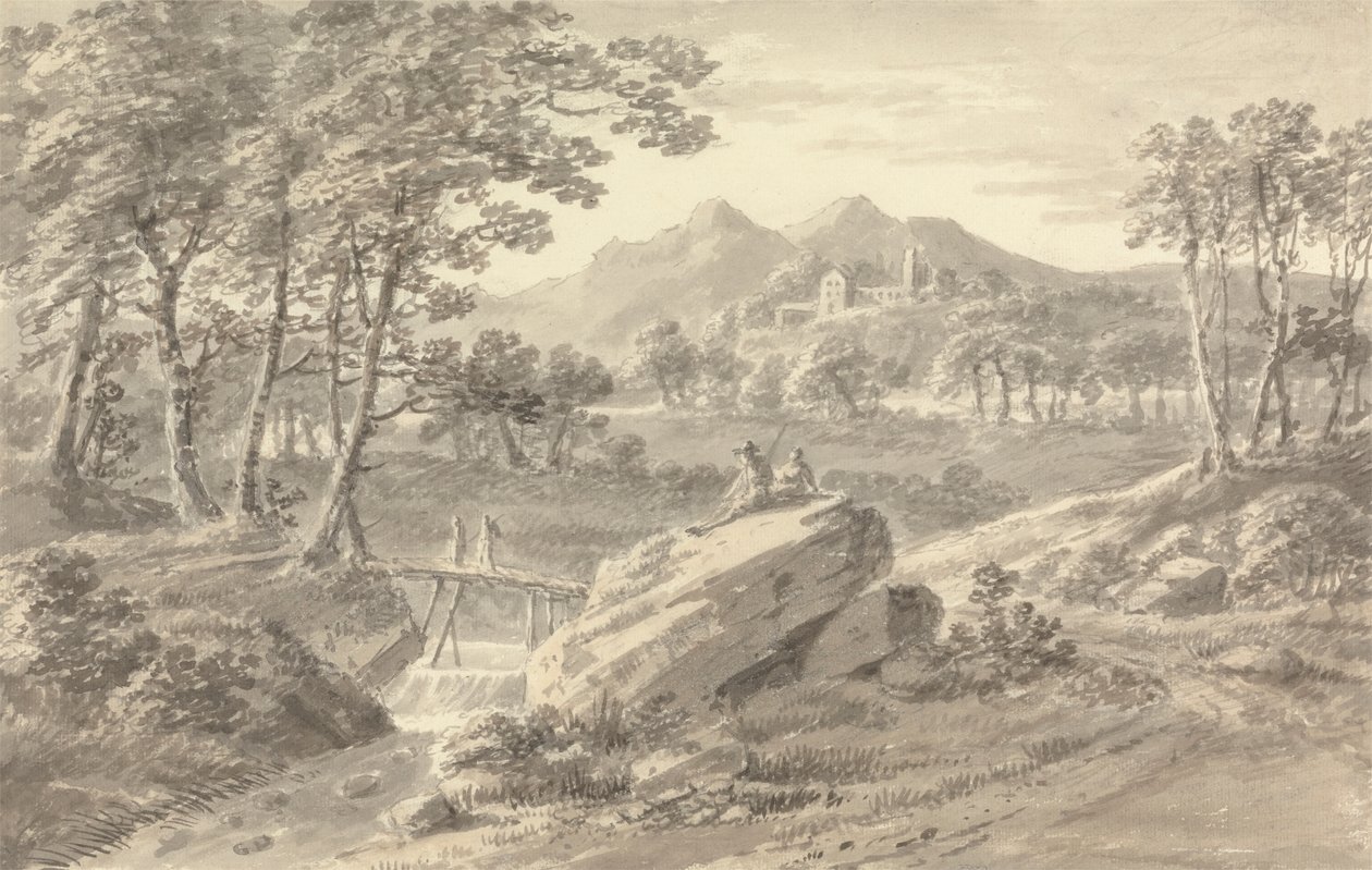 Ahşap Köprülü Manzara by Amos Green