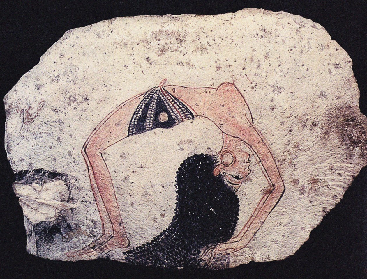 Dans eden kız ile Ostracon, yaklaşık MÖ 1200 by Ancient Egypt