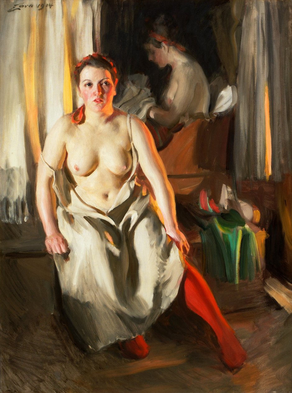kırmızı çorap by Anders Leonard Zorn