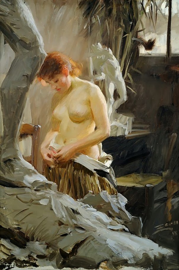 Wikstroms stüdyosunda by Anders Leonard Zorn