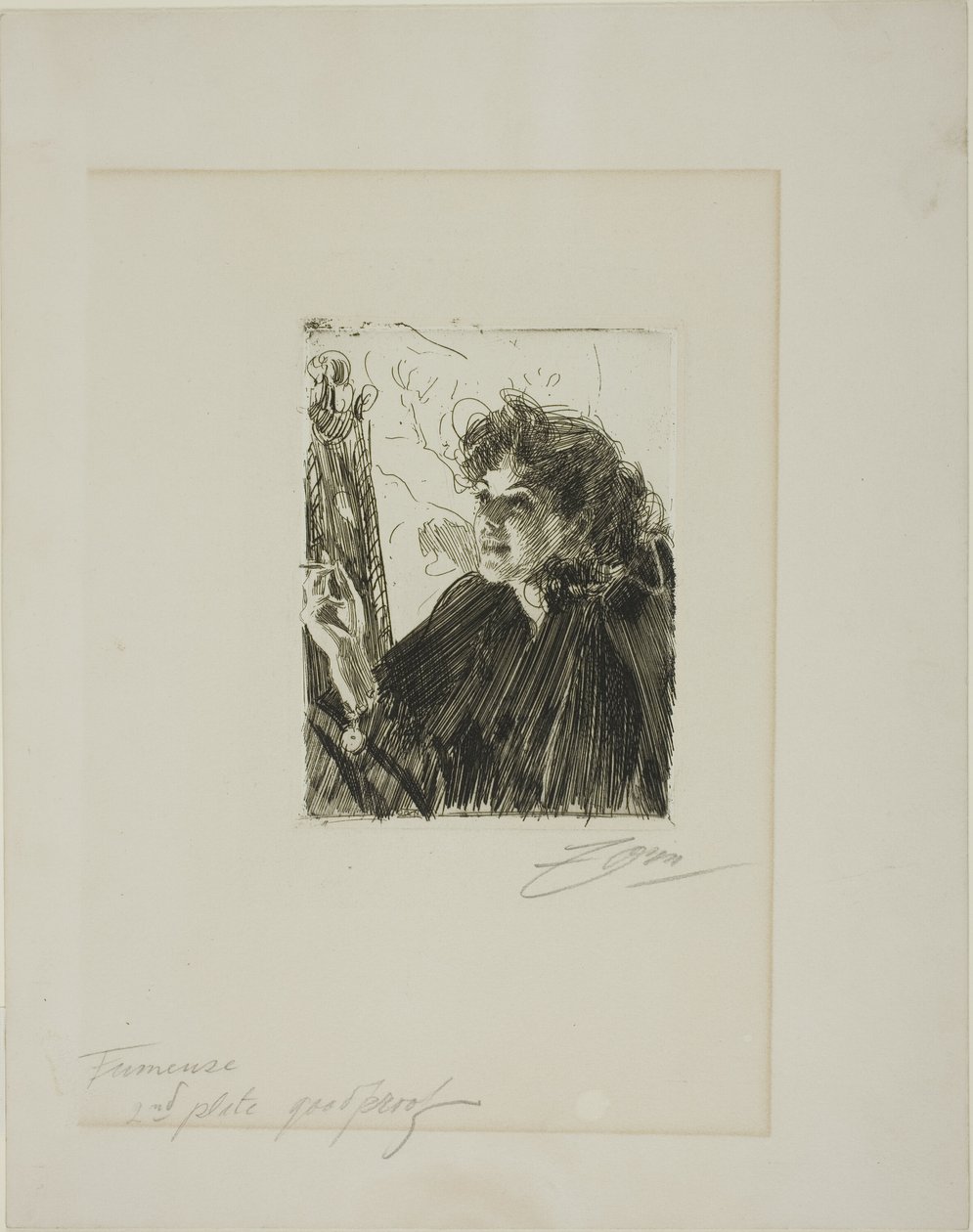 Sigara İçen Kız II by Anders Leonard Zorn